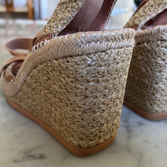 Vince Canute Bendsen Natural Tan Woven Wedge Espadrilles Sandals Size 9 - Picture 7 of 11